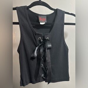 Folter lace up crop tank